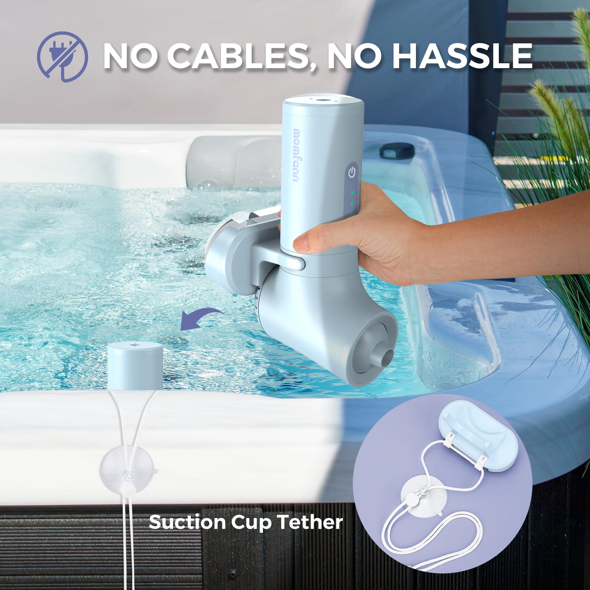 Momfann home spa jet device with bubble mode active