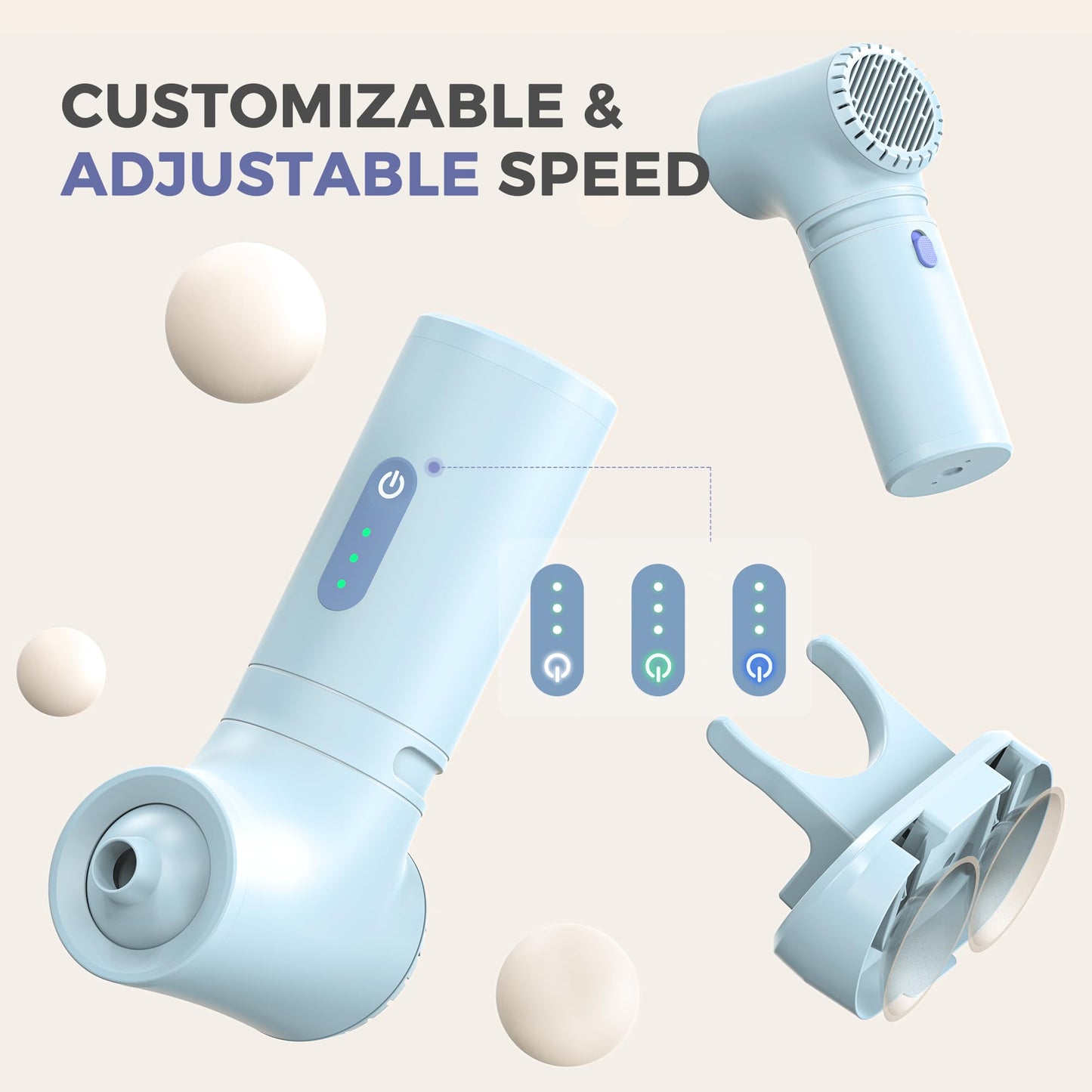Side profile of Momfann portable bath jet and suction base