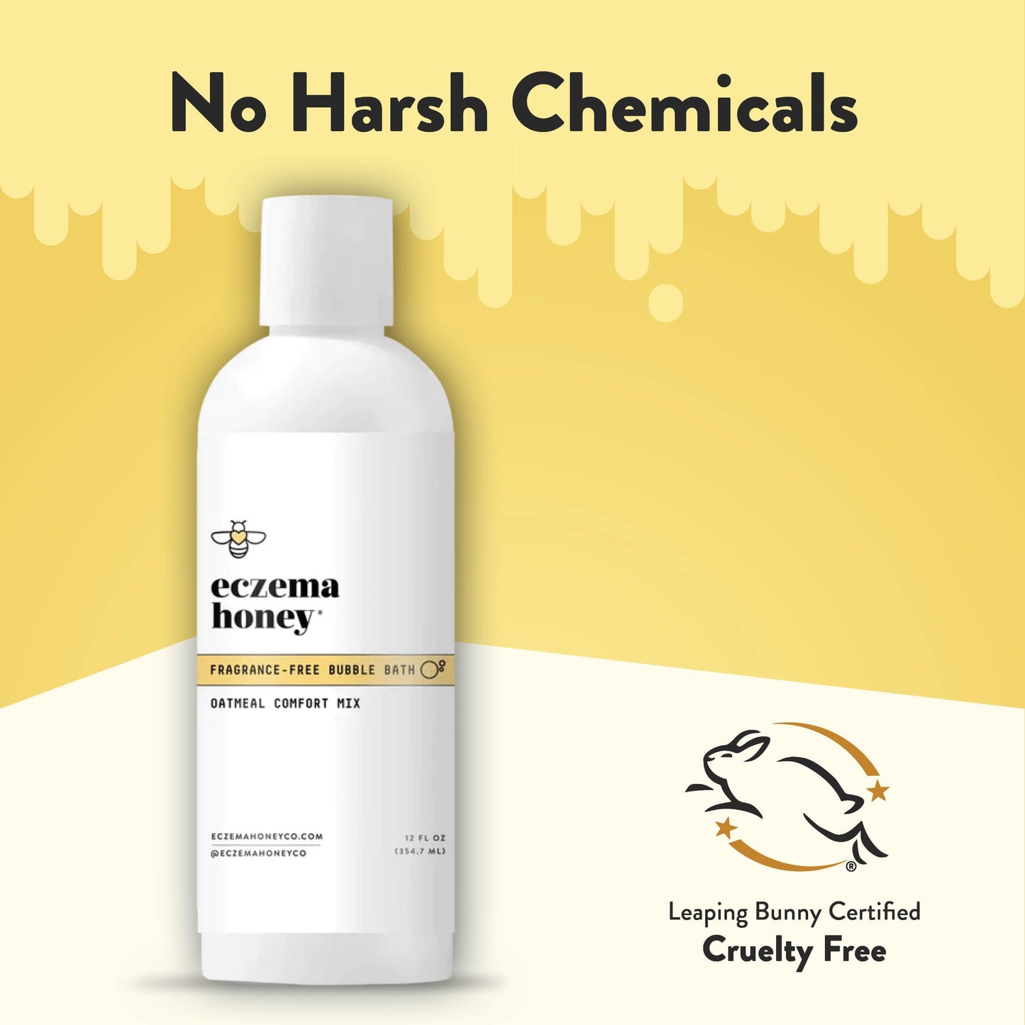 Texture of Eczema Honey fragrance free bubble bath for itchy skin