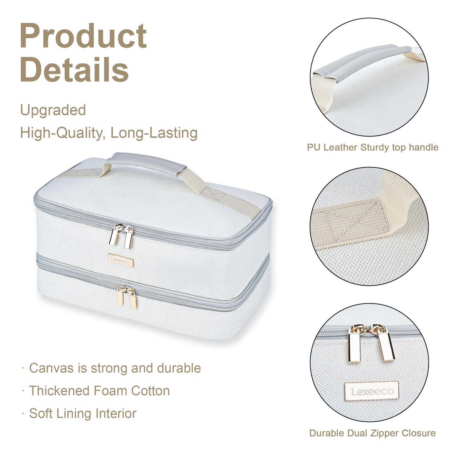 Waterproof hair tools travel pouch packed with attachments for safe transport