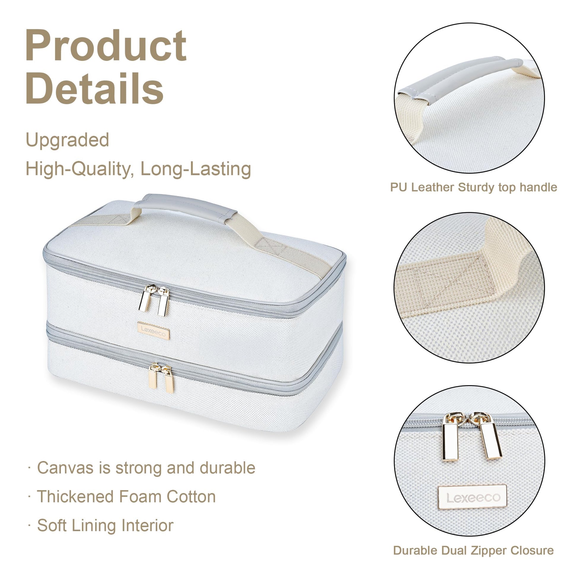Waterproof hair tools travel pouch packed with attachments for safe transport