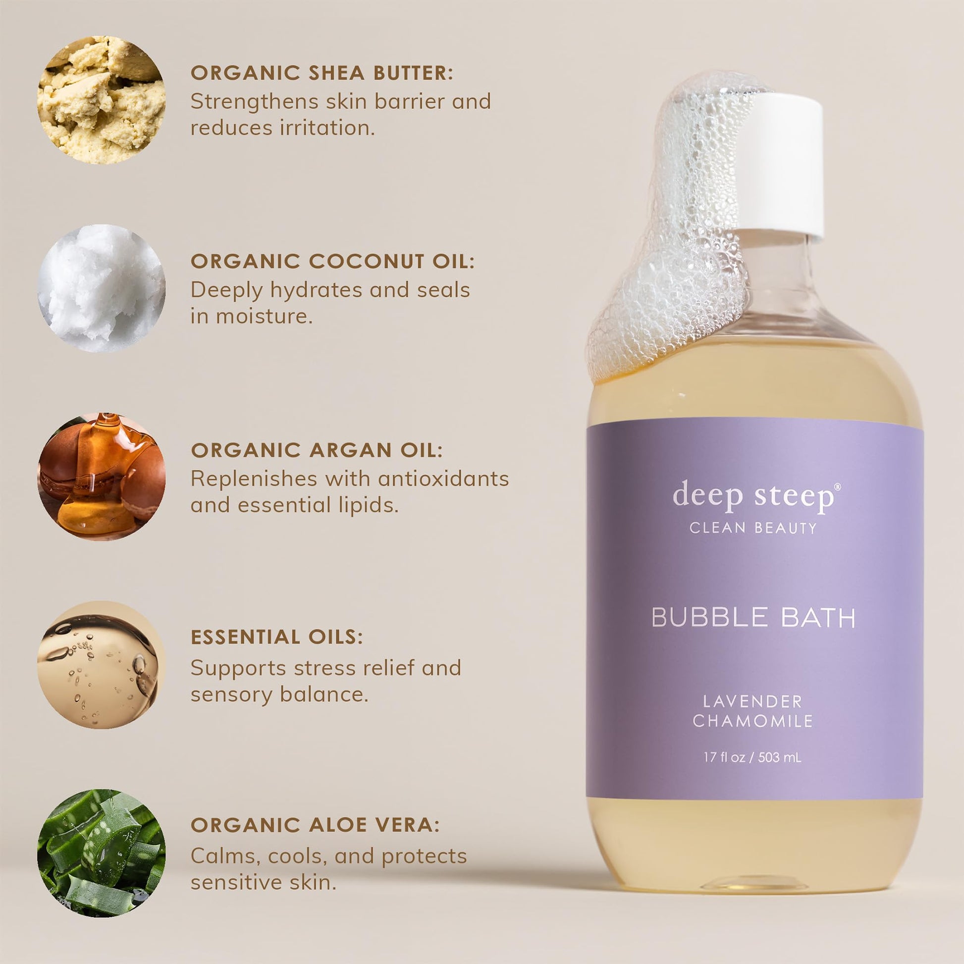 Texture and consistency of Deep Steep soothing bubble bath