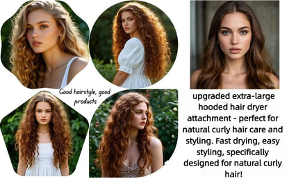 Adjustable large blow dryer cap showing the integrated headband design for ear heat protection.