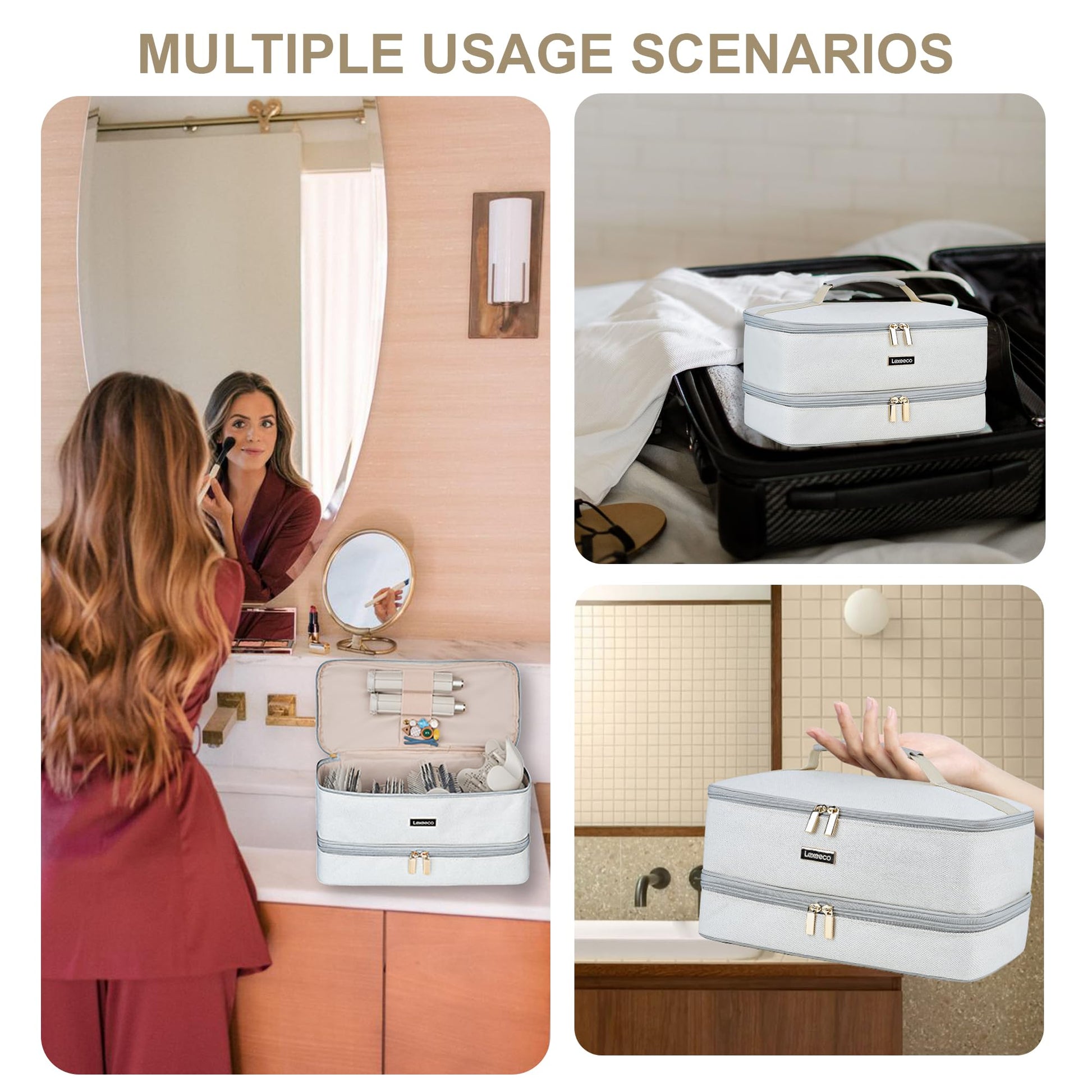 Lexeeco hair styling system holder showing two tier separate compartments layout