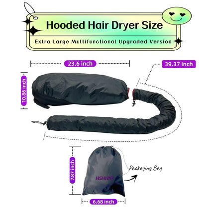 Soft diffuser hair drying hood cap laid flat demonstrating portable and lightweight travel-friendly design.
