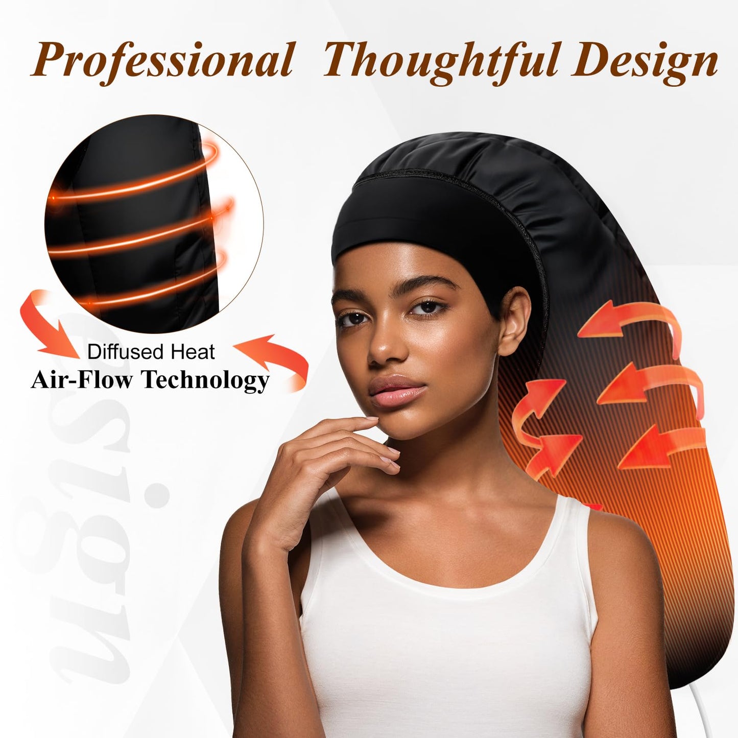 Upgraded extra large thermal hair steamer cap with remote controller for temperature adjustment