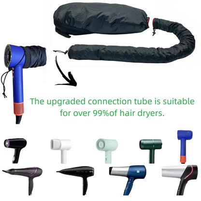 HSHHPZ portable hair steamer cap in use for hands-free salon quality curl styling and conditioning.