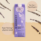 The Honest Company bubble bath refill carton back label with ingredients