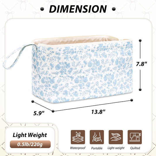 Mrltau portable cotton floral organizer case showing side zipper details