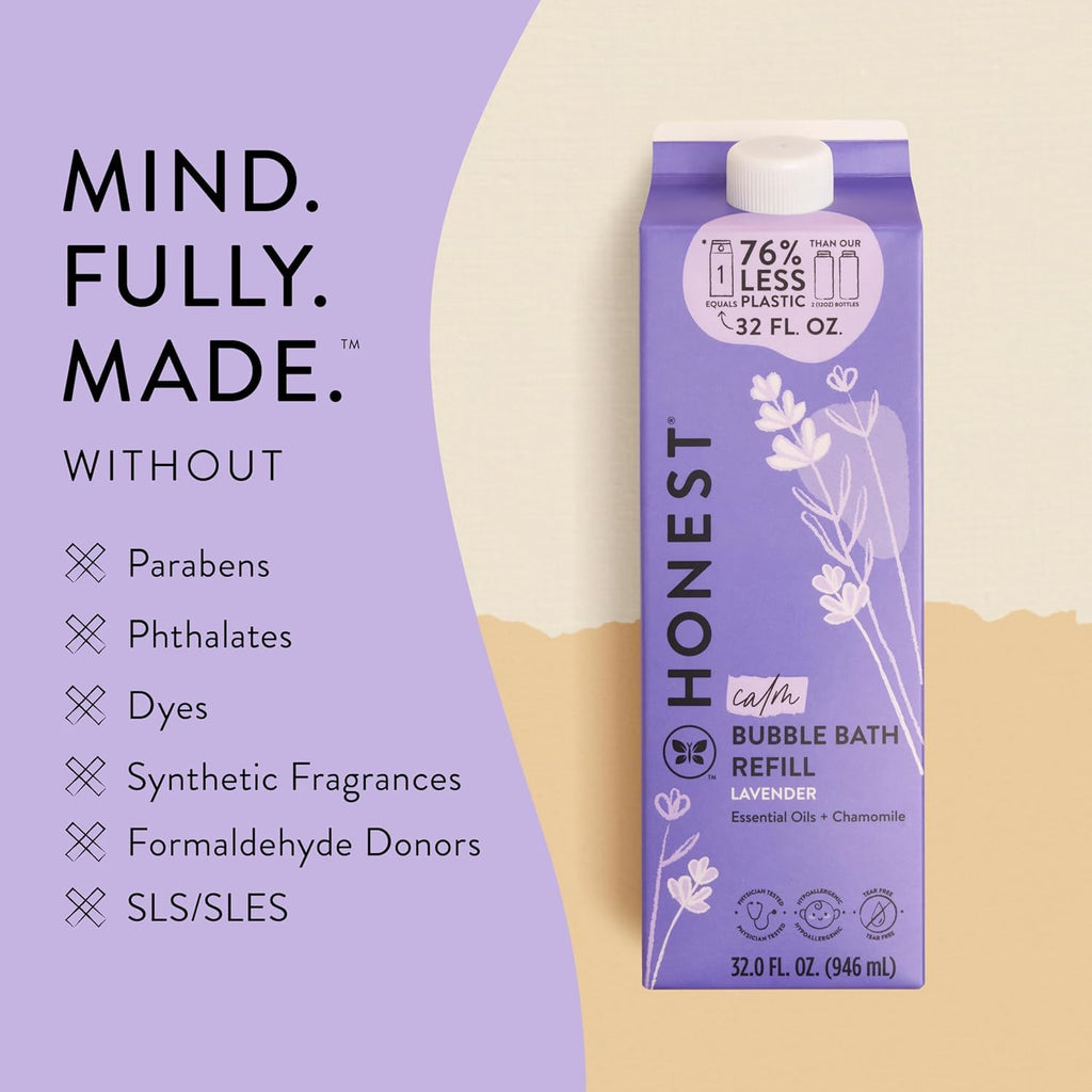 The Honest Company baby bubble bath packaging size comparison