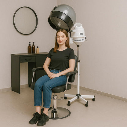 Professional salon bonnet hair care equipment with adjustable height stand
