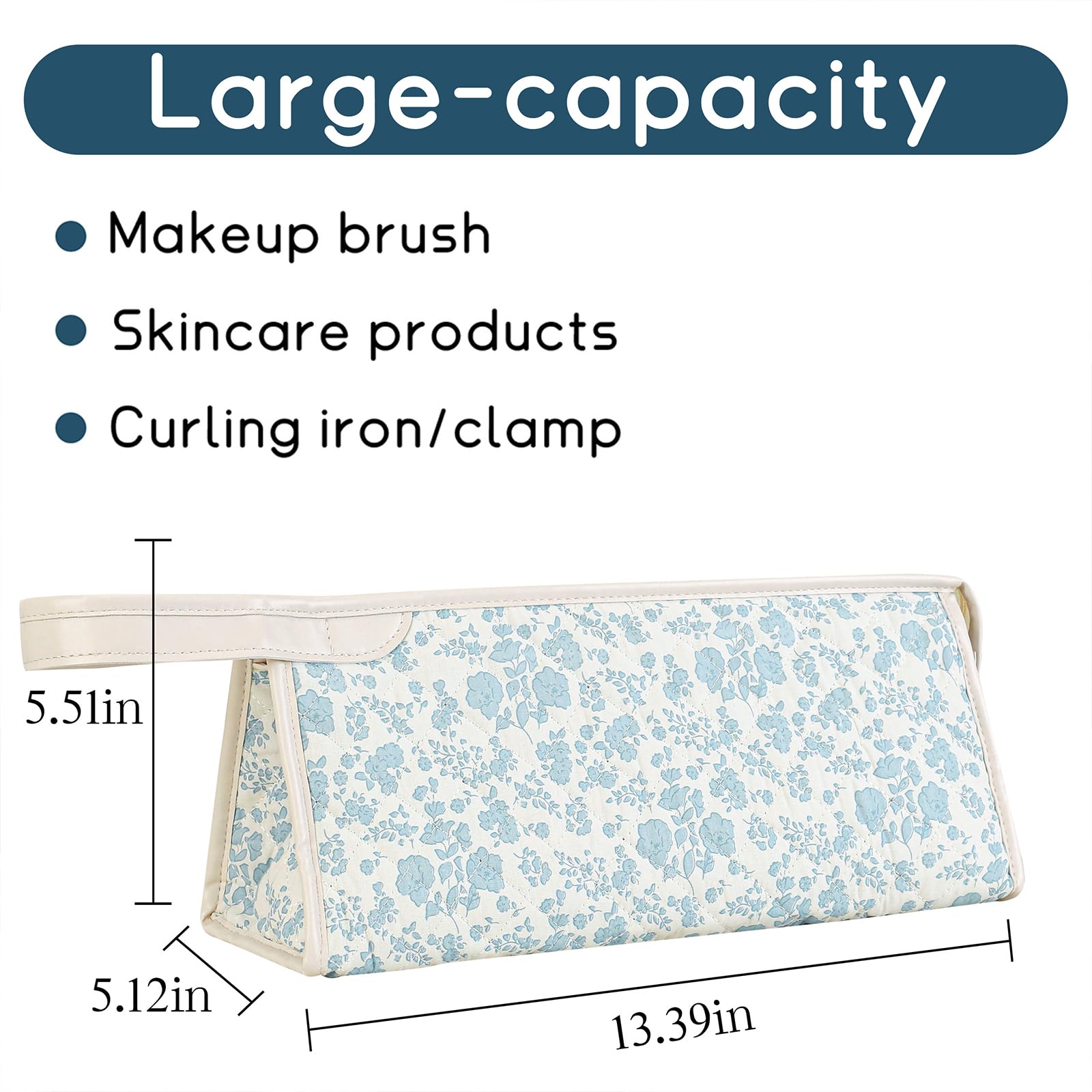 GISMTR floral carrying storage case open to reveal spacious padded interior for stylers