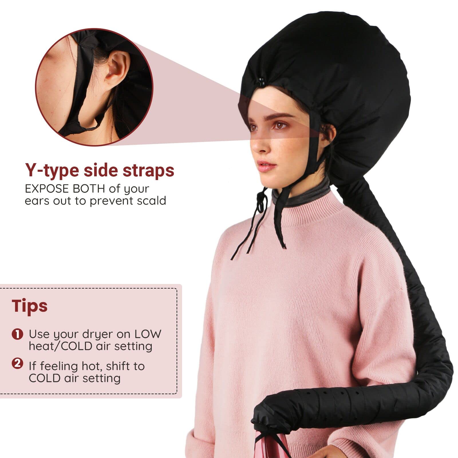 Segbeauty deep conditioning cap attachment with adjustable chin straps