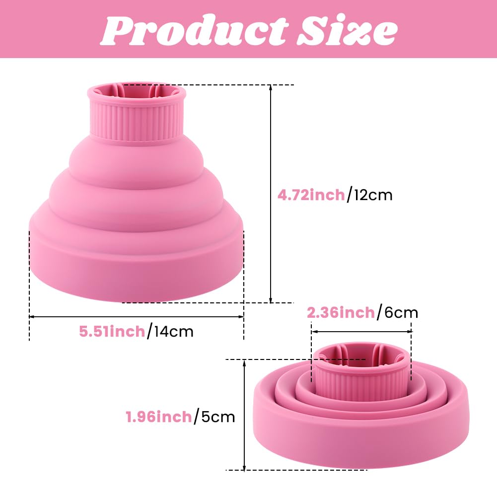 Sonew collapsible silicone blow dryer attachment folded flat for travel storage