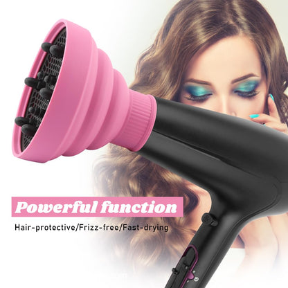 Pink universal hair diffuser attachment showing the internal comb and airflow vents