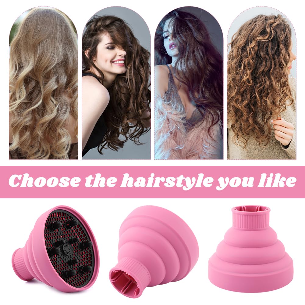 Sonew portable hair blower diffuser being attached to a standard hair dryer nozzle