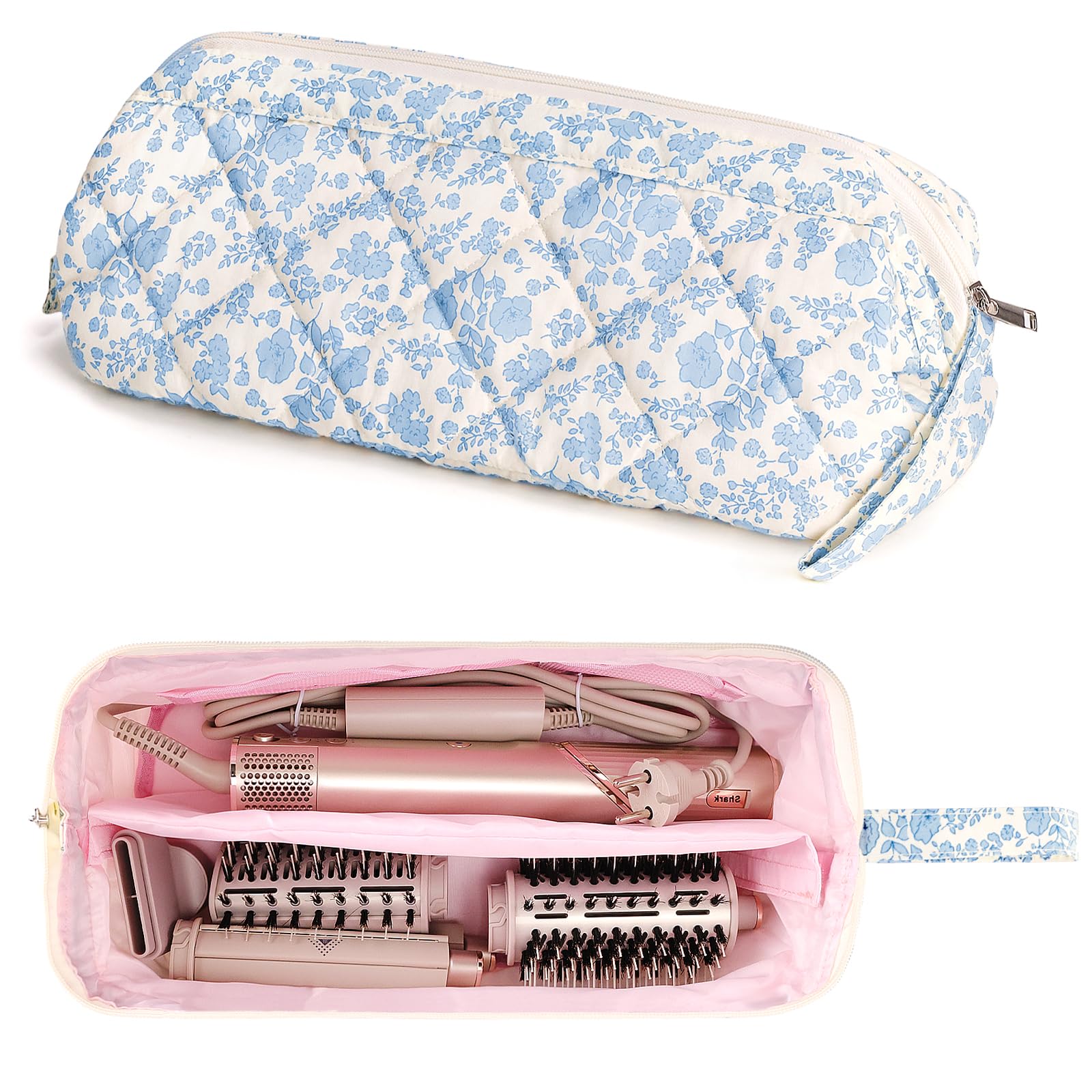 Dadop hair tools travel bag with wide wire opening showing interior storage capacity