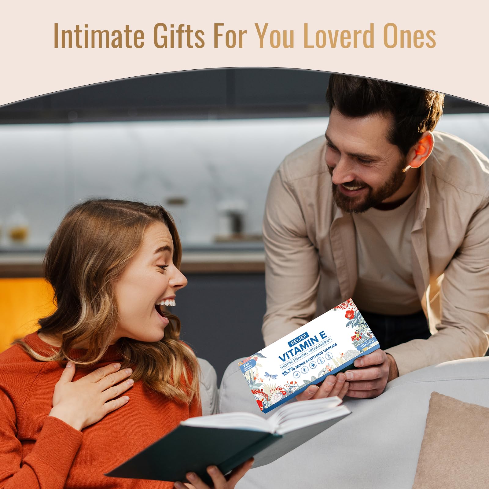 Premium home spa gift box featuring ten organic aromatherapy shower tablets for relaxation