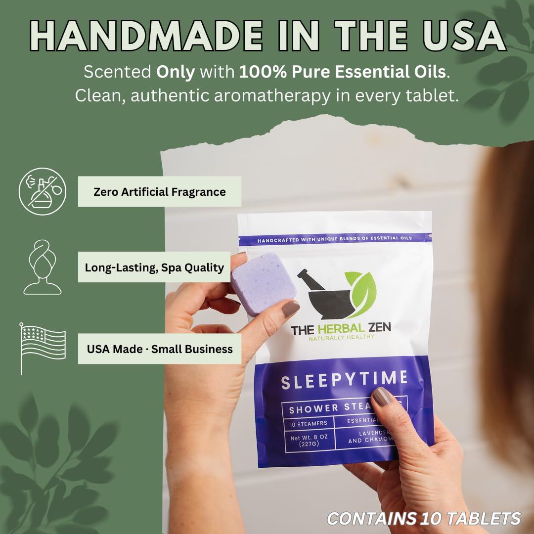 Close up view of natural plant based ingredients inside the sleepytime aromatherapy package