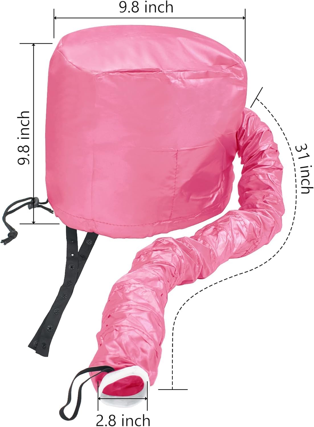 Oversized hood capacity of Beautyours hair styling bonnet accommodating large rollers