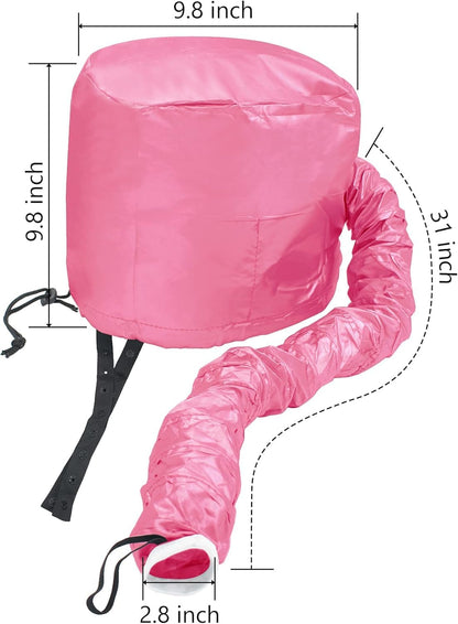 Oversized hood capacity of Beautyours hair styling bonnet accommodating large rollers