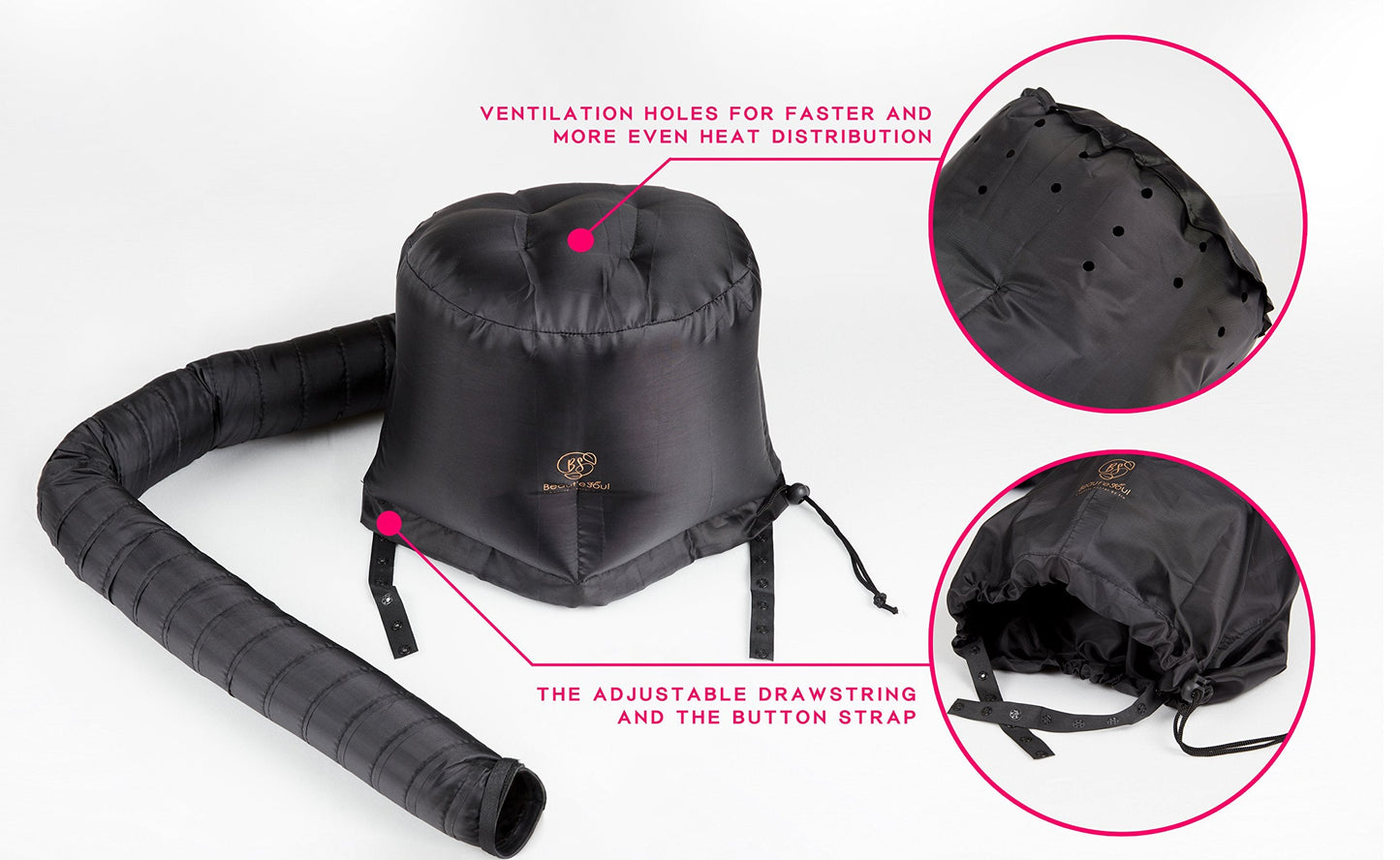 Beauté Seoul hair treatment cap folded down neatly into its compact travel storage pouch.