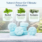 The Lavish Goat Soothe shower steamers aromatherapy tablets display