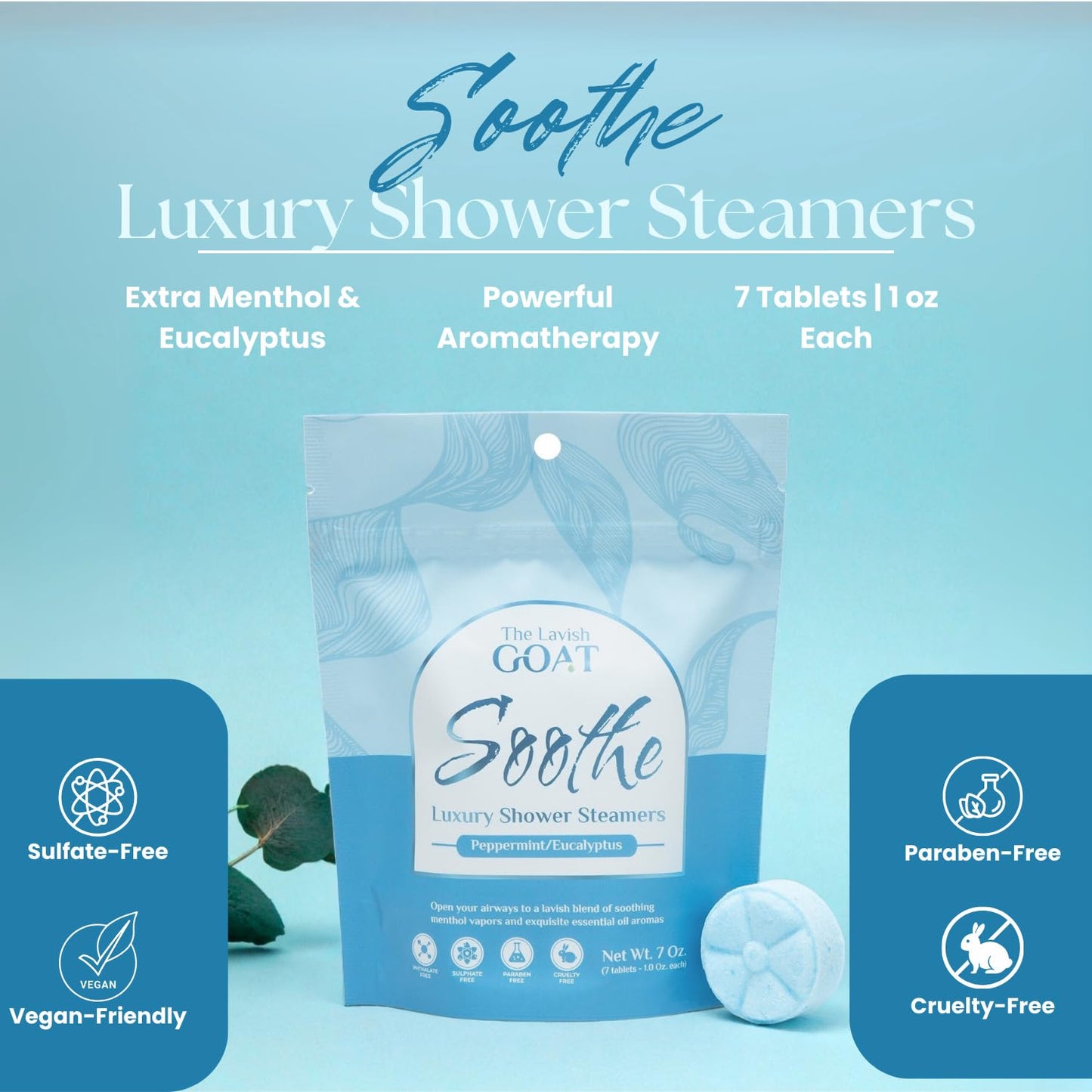 Self care wellness gift packaging of The Lavish Goat Soothe aromatherapy set for men and women.