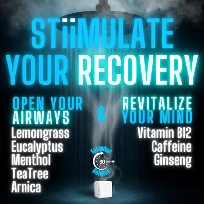 Oversized eighty gram sinus relief shower tablets infused with eucalyptus and menthol essential oils