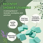 The Herbal Zen shower tablets in a decorative arrangement