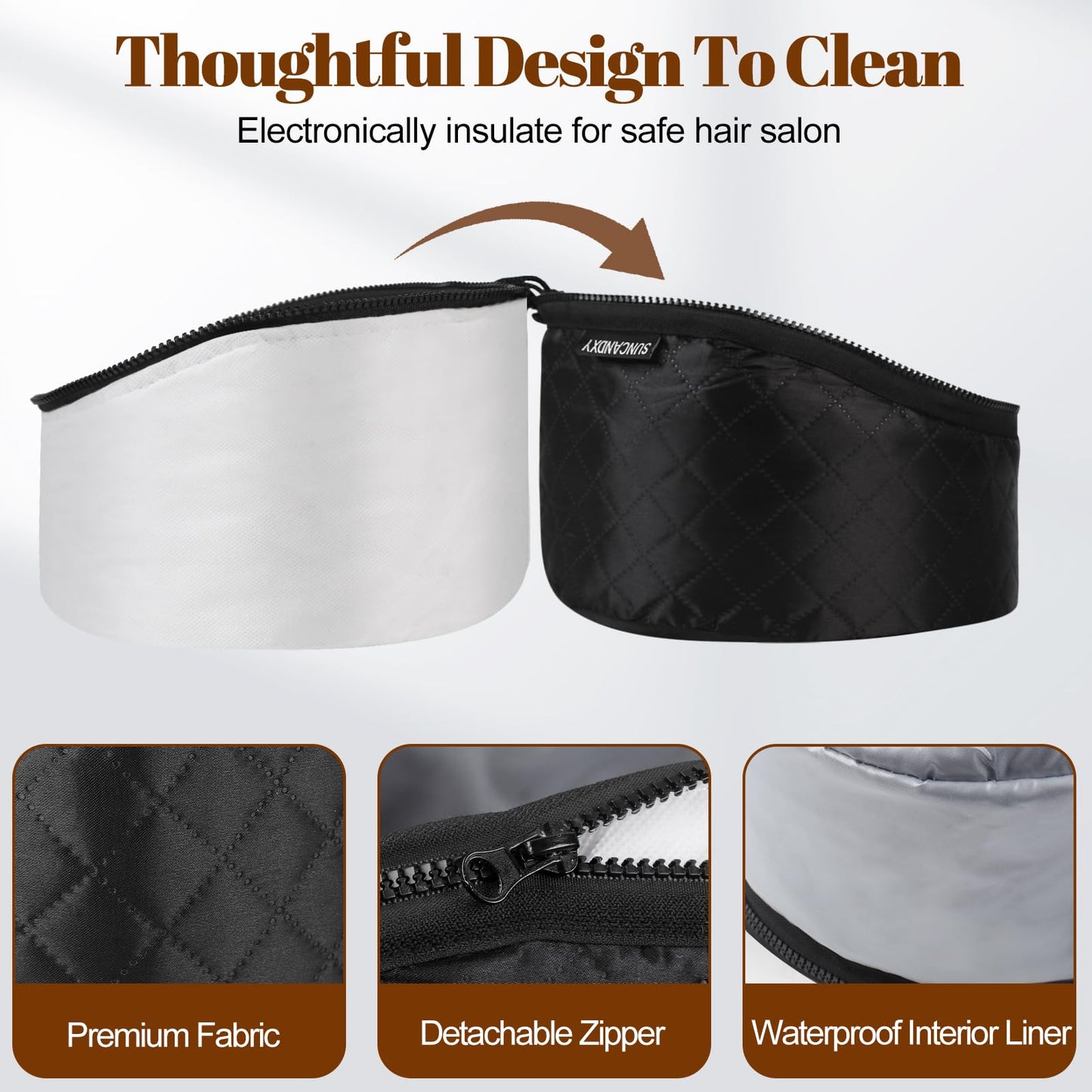 Vicarko heating hat packaged elegantly with safety instructions and power adapter cables included.