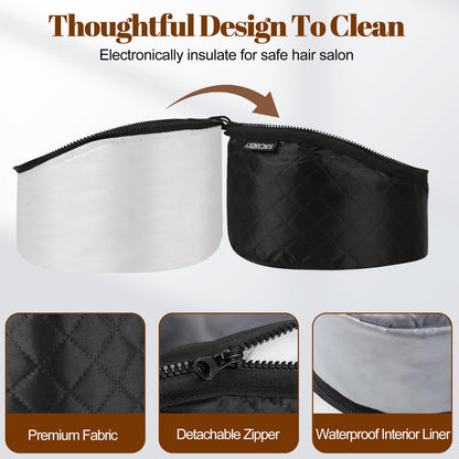 Vicarko heating hat packaged elegantly with safety instructions and power adapter cables included.