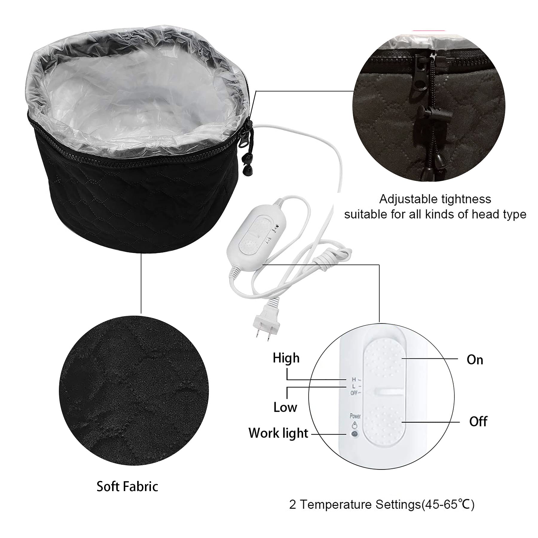 Packaging box and complete home hair spa kit setup for the XNX imported deep conditioning electric cap