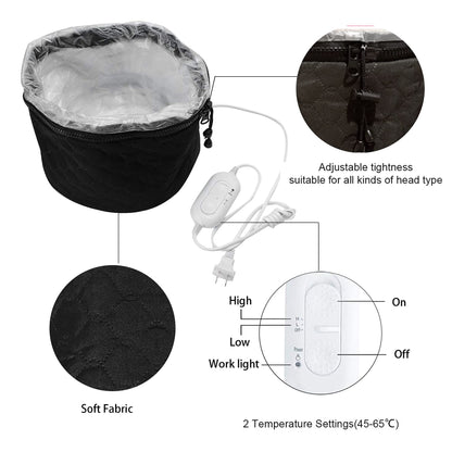 Packaging box and complete home hair spa kit setup for the XNX imported deep conditioning electric cap
