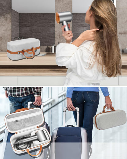 RAIACE gray hard shell cosmetic carrying case side angle view closure