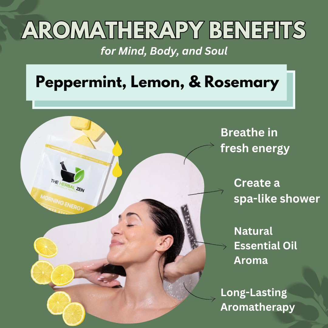 Handmade USA imported morning energy aromatherapy tablets on shower floor