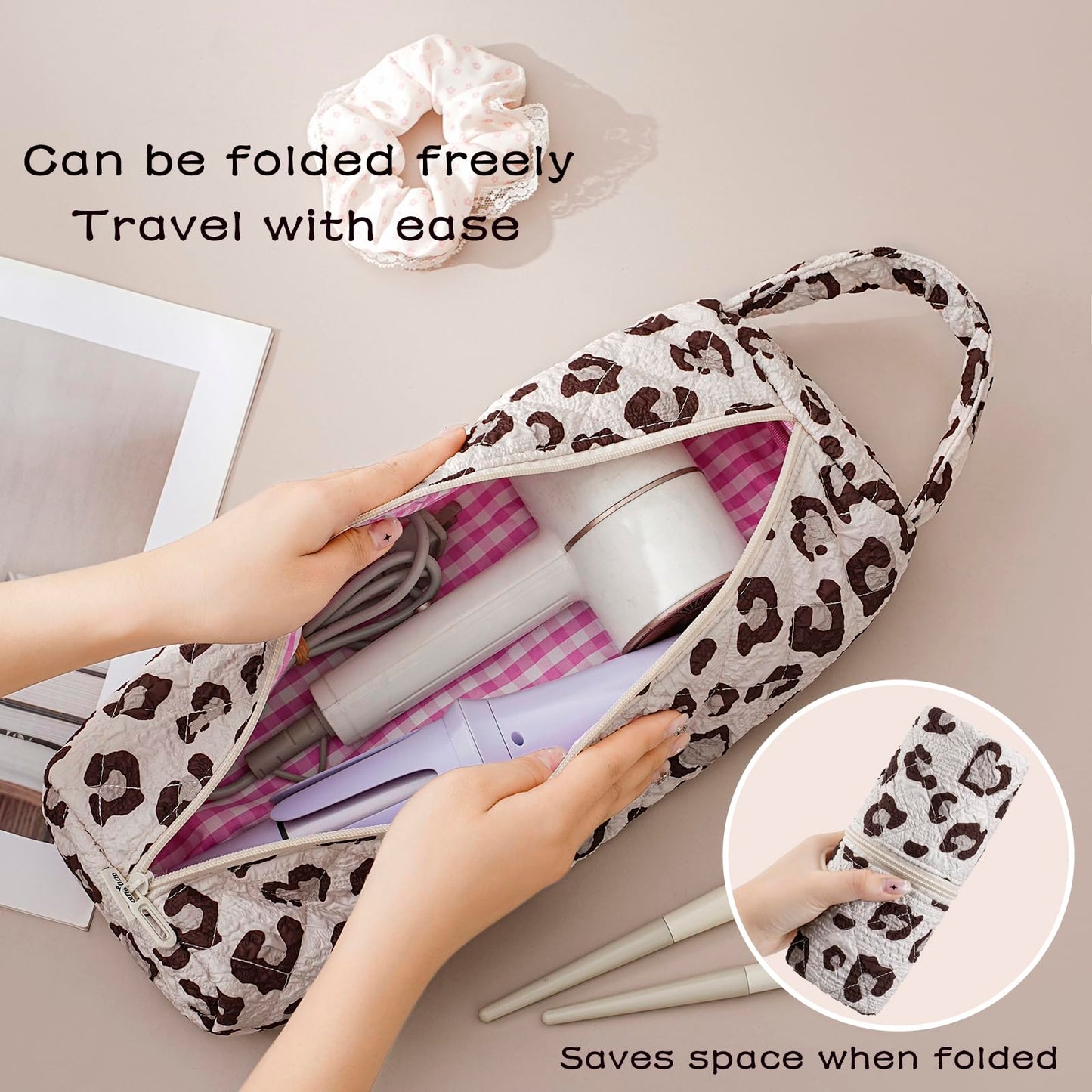 RSRSLEII luxury hair styling accessories storage case open view showing large capacity