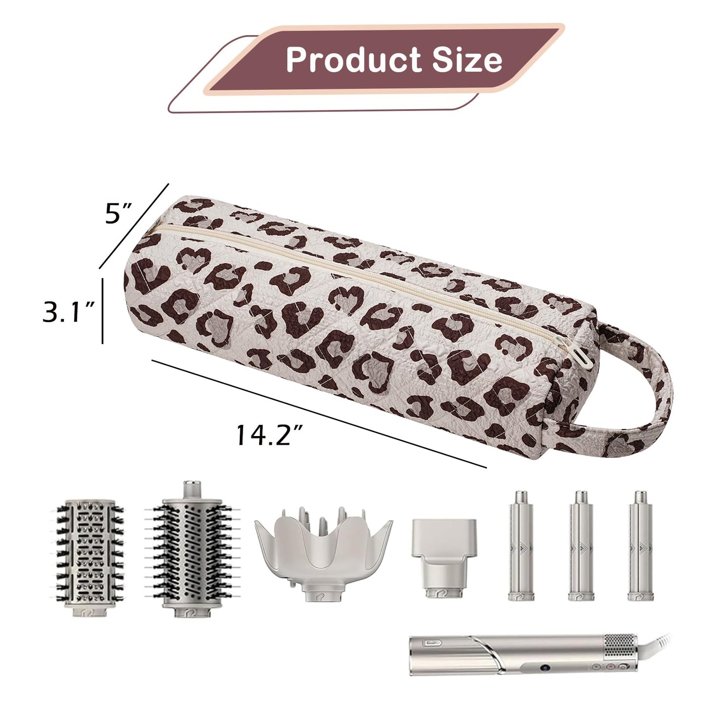 RSRSLEII padded cotton hair dryer pouch compatible with premium stylers side view