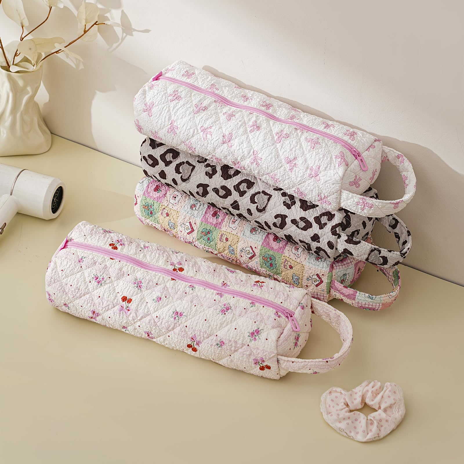 RSRSLEII lightweight foldable curling iron travel bag being packed into a suitcase