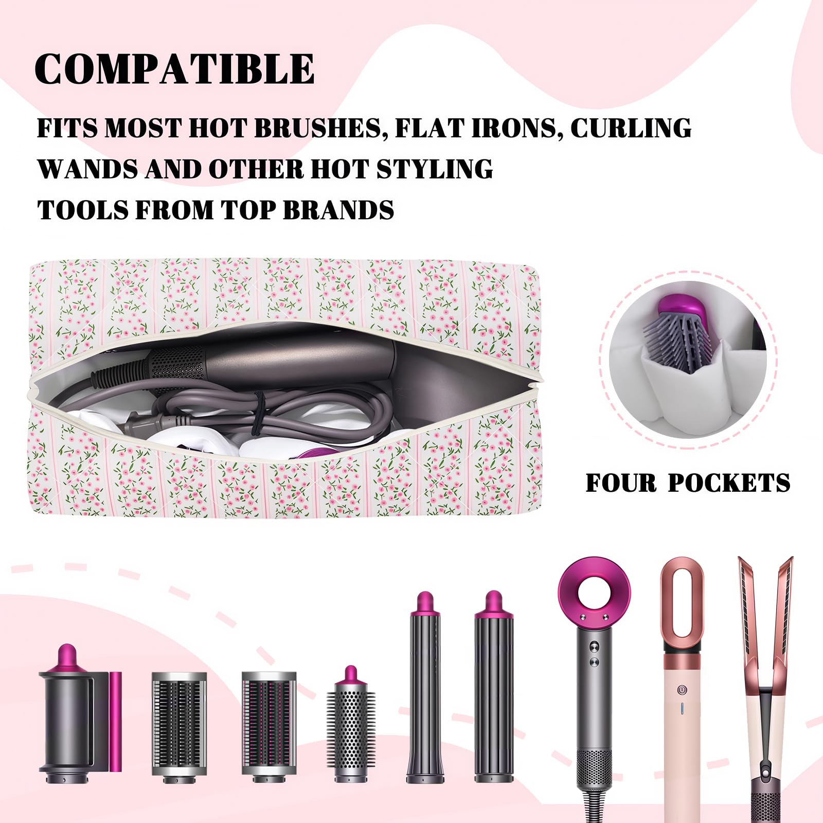 Dark Swan hair dryer storage pouch showing sturdy top carrying handle