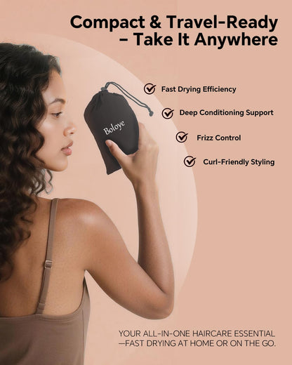 Retractable hose collar portion of the Boloye soft hair drying hood showing attachment compatibility with standard stylers.