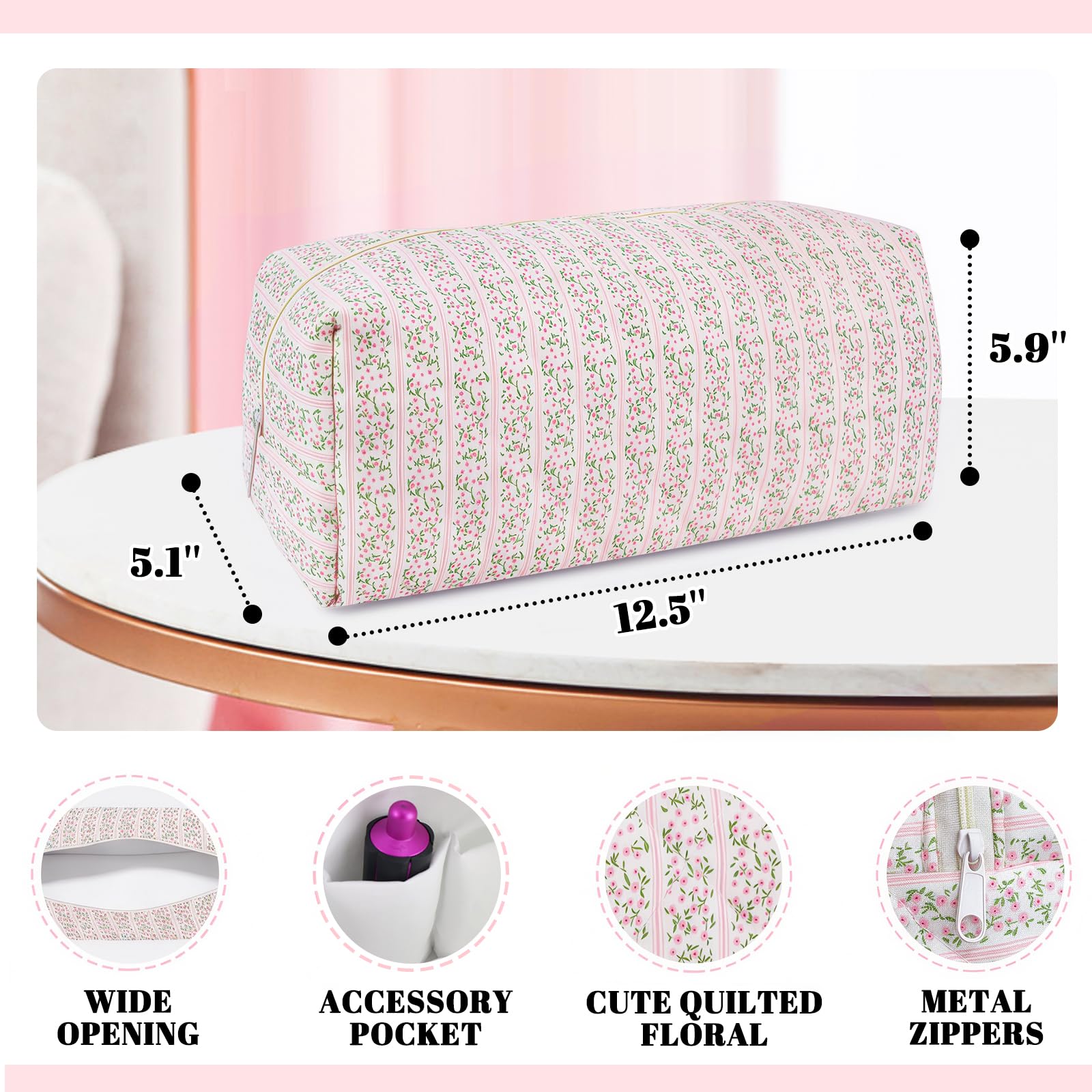 Dark Swan floral hot tools organizer bag packed flat for suitcase travel