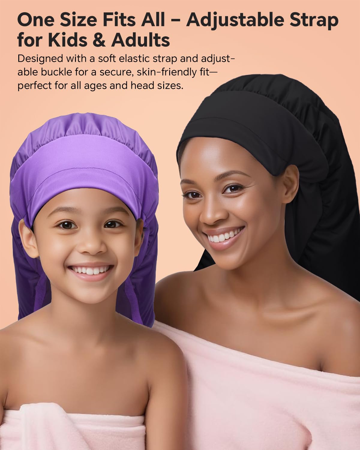 High density polyester taffeta material texture of the Boloye premium deep conditioning hair bonnet in black.