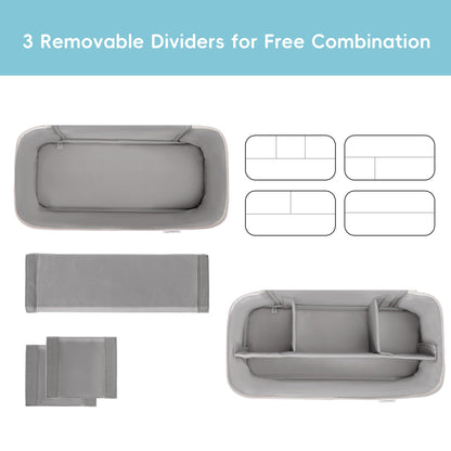 Lexeeco travel organizer showing clear PVC pocket with hair clips