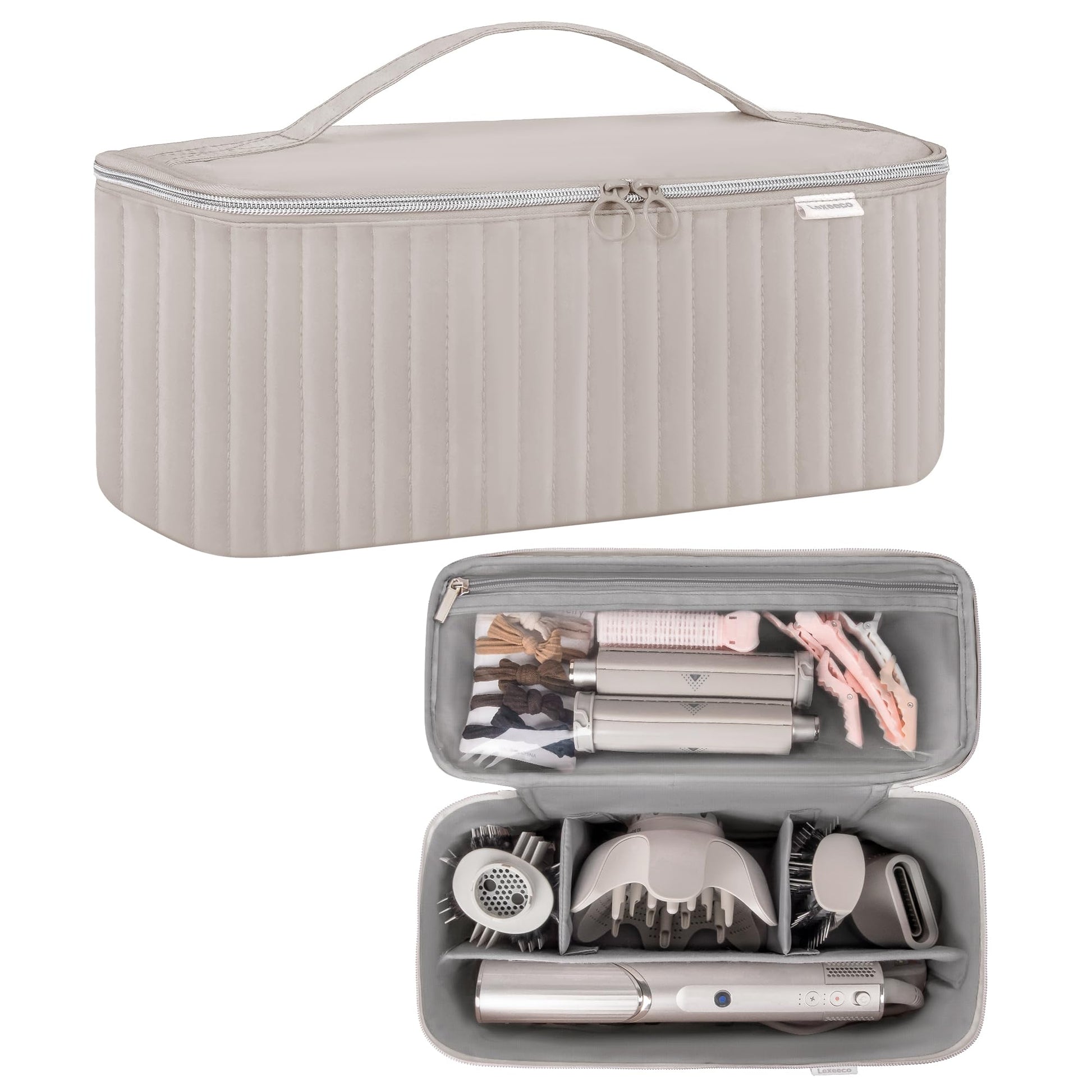 Lexeeco compact padded travel pouch packed inside a suitcase luggage
