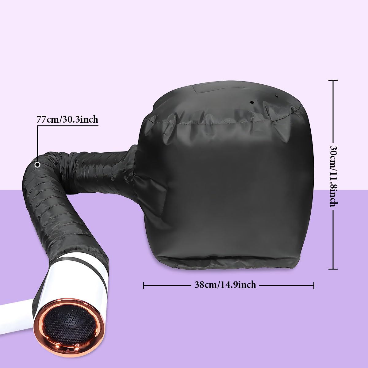 Adjustable drawstring and chin strap closure detail on soft hair drying cap