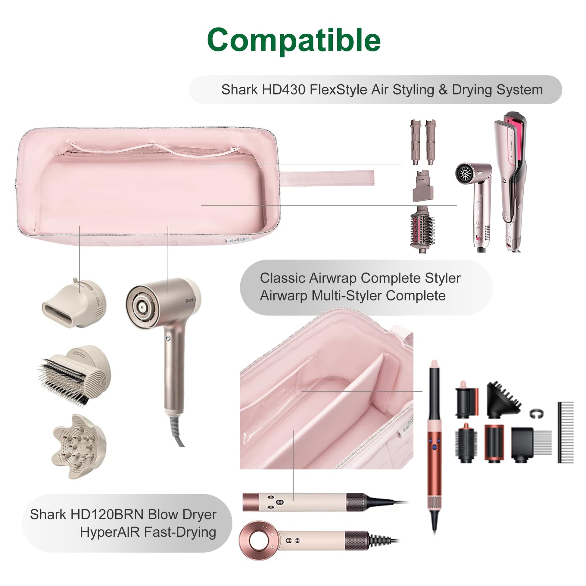 KarSyon hair accessories organizer showing padded internal dividers