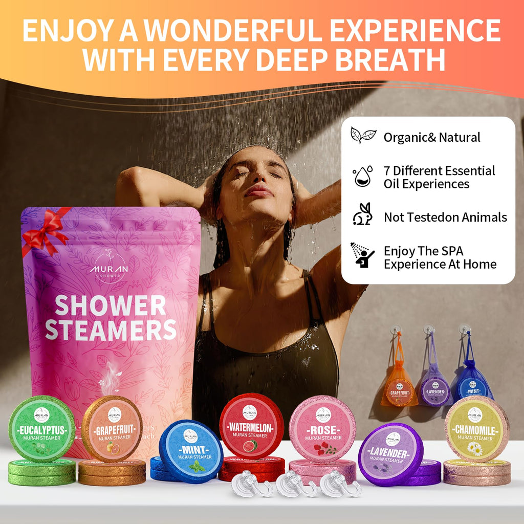 Muran Shower aromatherapy set displayed for home spa use