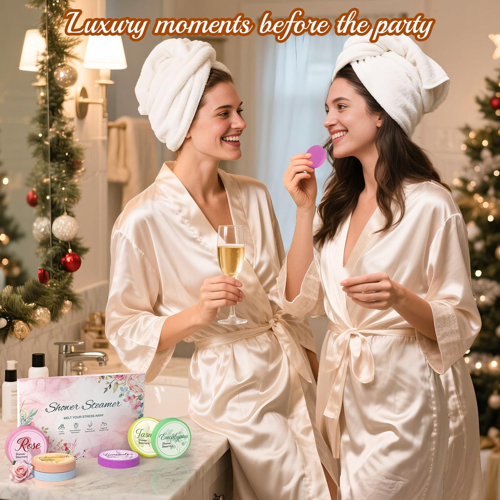 Close up of colorful shower steamer tablets