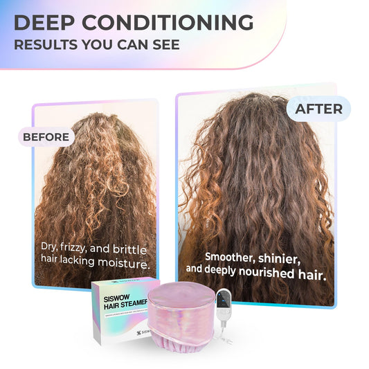 Thermal hair steamer cap for home hair treatment with ten adjustable heating levels displayed clearly.